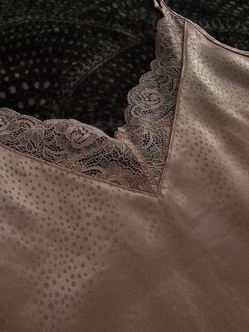 BCBGMaxAzria Satin Lace Cami & Shorts Set in Dusty Rose - Picture 4 of 15